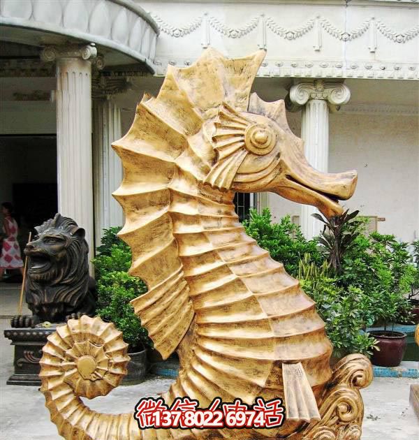海馬玻璃鋼雕塑，創(chuàng)意林里擺放裝飾