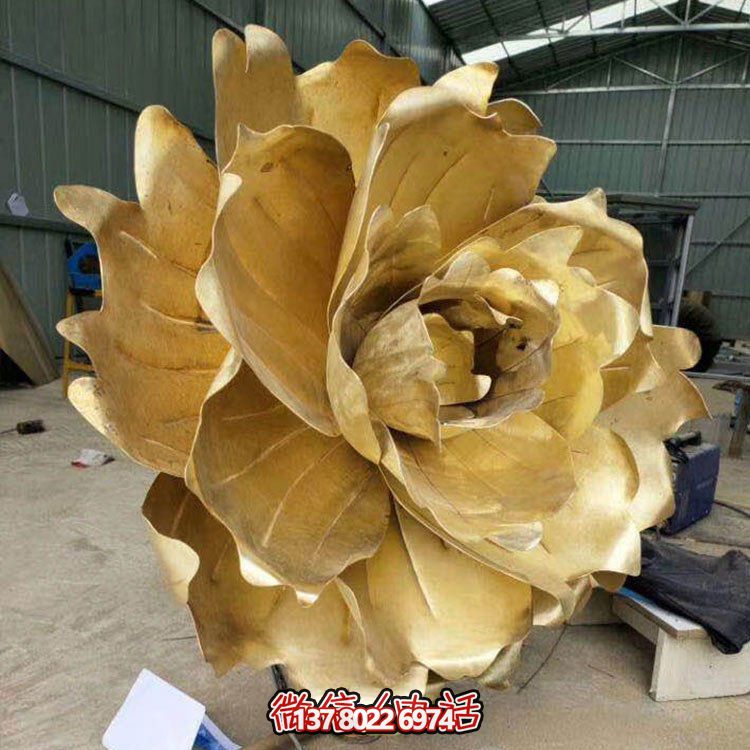 不銹鋼蓮花擺件，彩繪噴漆外觀