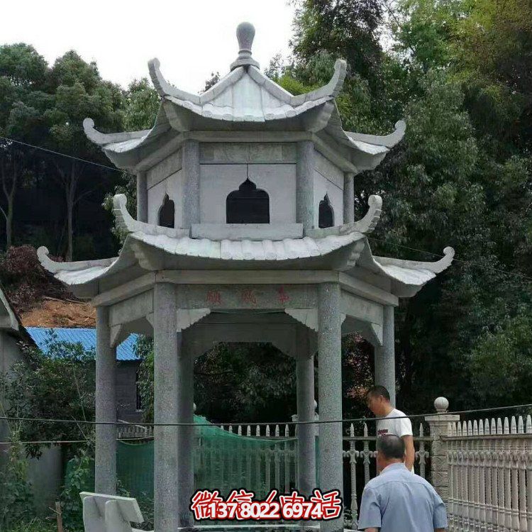 大型石雕涼亭，精美的室外裝飾