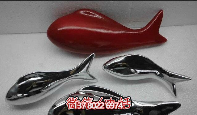 精致簡約不銹鋼魚雕塑，點(diǎn)綴室內(nèi)裝飾
