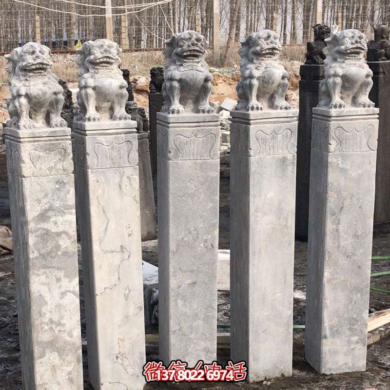 精美大理石獅子拴馬柱，點綴庭院園林