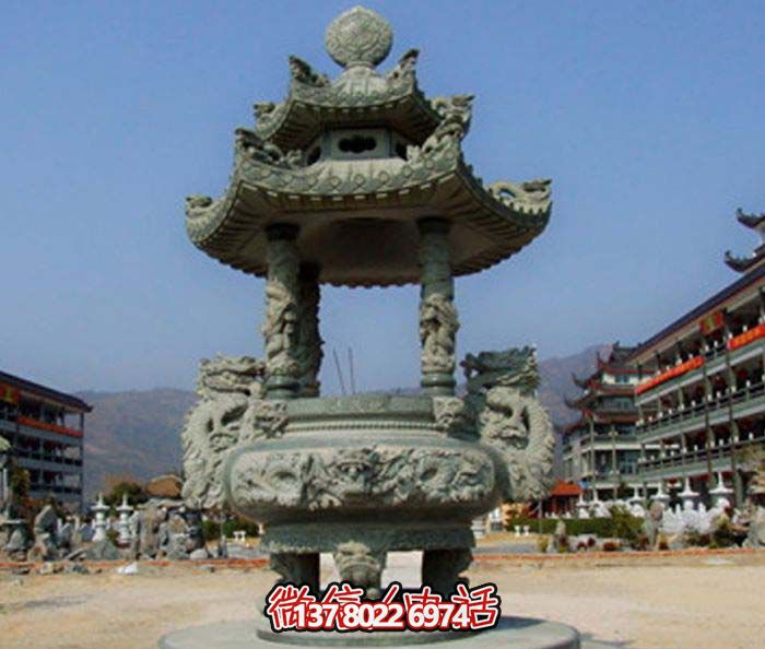 仿古寶蓋龍浮雕香爐，點(diǎn)綴景區(qū)廣場(chǎng)