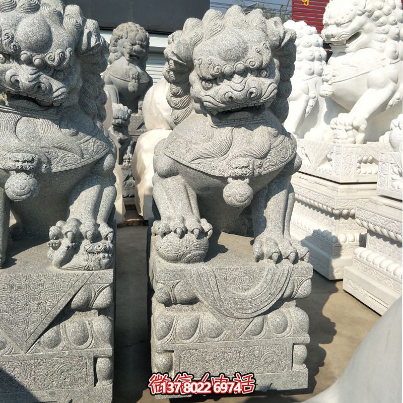 精美大理石獅子雕塑，裝點(diǎn)你的戶外庭院
