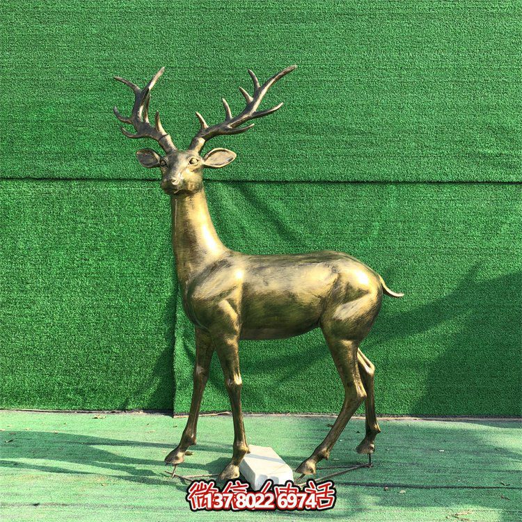 玻璃鋼仿銅鹿，梅花鹿